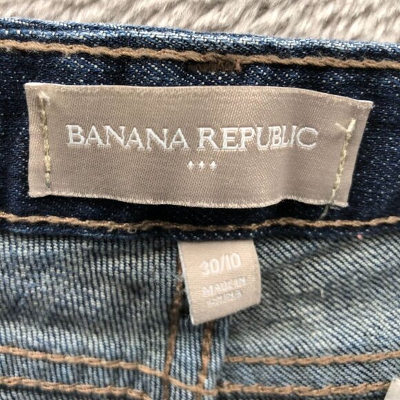 Banana Republic Womens Jeans Size 30/10 Blue Denim Straight Leg Cuffed Cropped - Picture 3 of 16